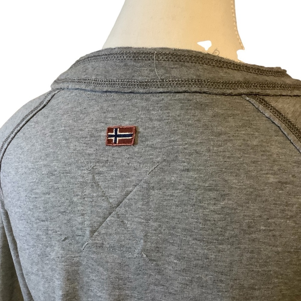 Napapijri Logo Sweatshirt Women’s Size S Grey Cotton Stretch Graphic Pullover - Picture 8 of 15